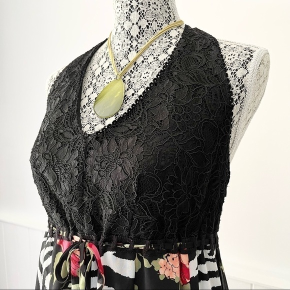Lane Bryant Tropical Print Lace Halter Dress Size 14 - Picture 5 of 15